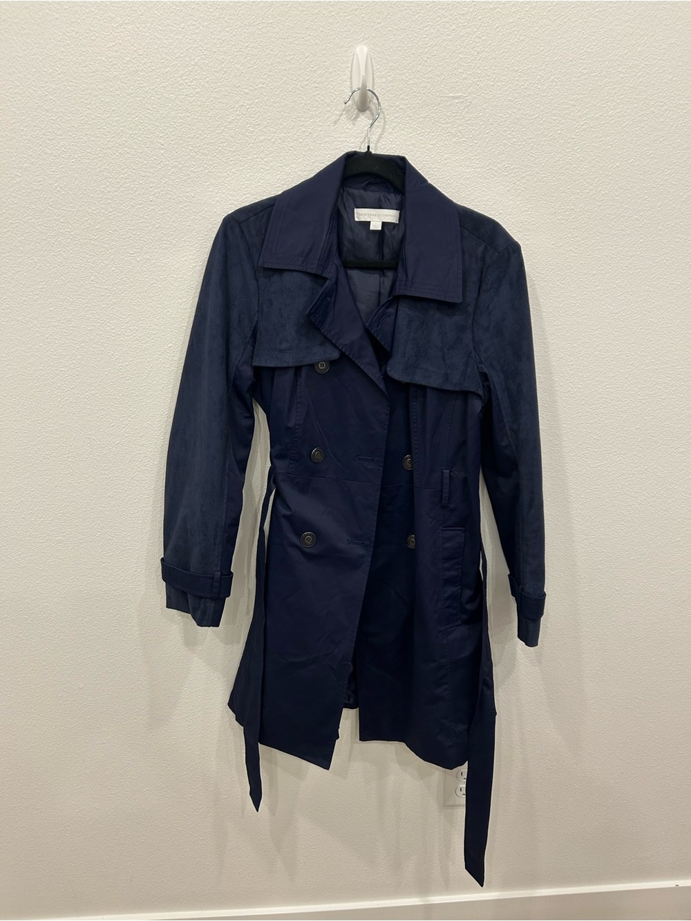 Classic Navy Trench Coat - Women's Jacket
